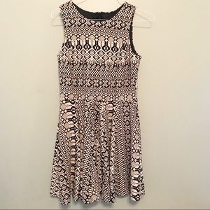 Cynthia Rowley Black & White Patterned Dress